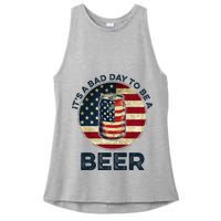 American Flag Beer Glass Its A B.A.D Day To Be A Beer Ladies PosiCharge Tri-Blend Wicking Tank