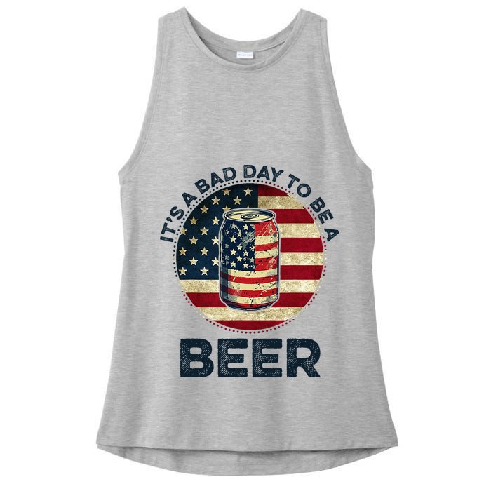 American Flag Beer Glass Its A B.A.D Day To Be A Beer Ladies PosiCharge Tri-Blend Wicking Tank