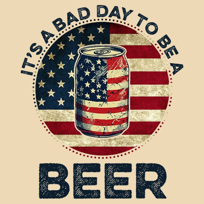 American Flag Beer Glass Its A B.A.D Day To Be A Beer Drawstring Bag