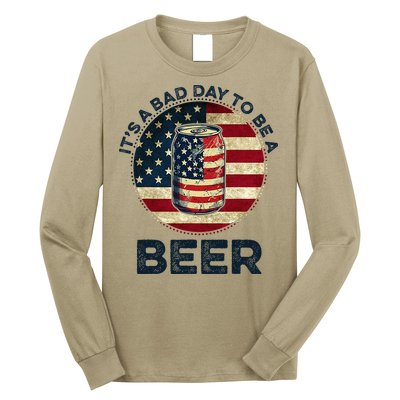 American Flag Beer Glass Its A B.A.D Day To Be A Beer Long Sleeve Shirt
