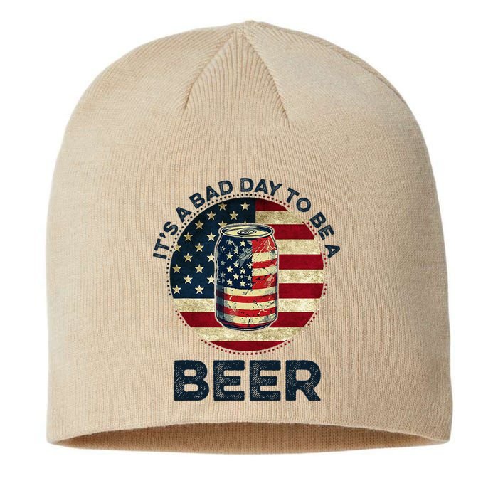 American Flag Beer Glass Its A B.A.D Day To Be A Beer Sustainable Beanie