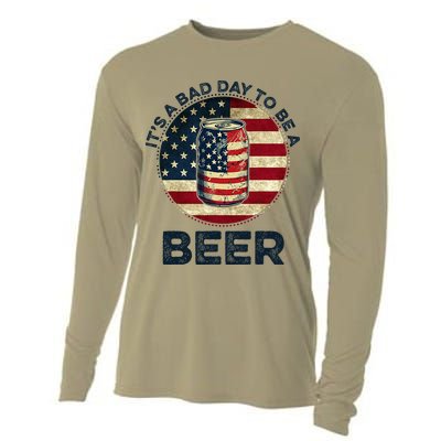 American Flag Beer Glass Its A B.A.D Day To Be A Beer Cooling Performance Long Sleeve Crew