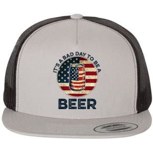 American Flag Beer Glass Its A B.A.D Day To Be A Beer Flat Bill Trucker Hat