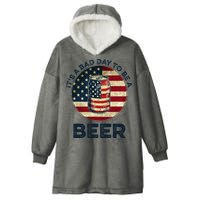 American Flag Beer Glass Its A B.A.D Day To Be A Beer Hooded Wearable Blanket