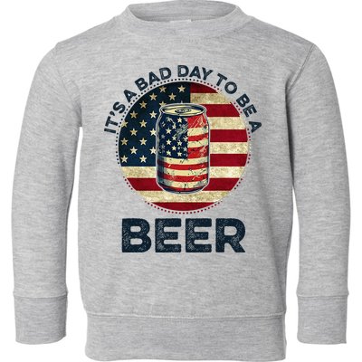 American Flag Beer Glass Its A B.A.D Day To Be A Beer Toddler Sweatshirt