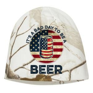 American Flag Beer Glass Its A B.A.D Day To Be A Beer Kati - Camo Knit Beanie