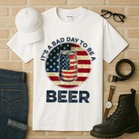 American Flag Beer Glass Its A B.A.D Day To Be A Beer Tall T-Shirt