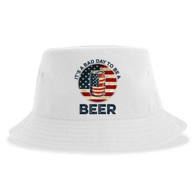 American Flag Beer Glass Its A B.A.D Day To Be A Beer Sustainable Bucket Hat