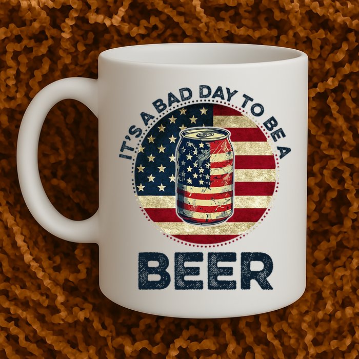 American Flag Beer Glass Its A B.A.D Day To Be A Beer Mug