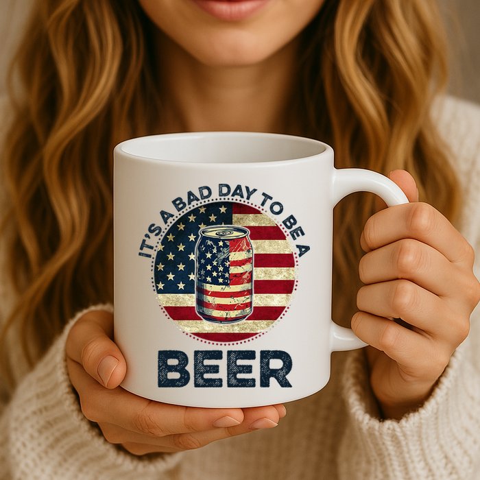 American Flag Beer Glass Its A B.A.D Day To Be A Beer Mug