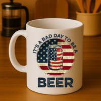 American Flag Beer Glass Its A B.A.D Day To Be A Beer Mug
