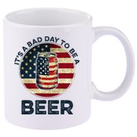 American Flag Beer Glass Its A B.A.D Day To Be A Beer 11oz C Handle Ceramic Mug