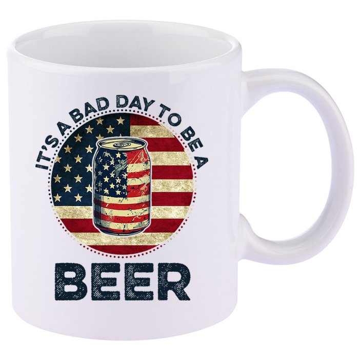 American Flag Beer Glass Its A B.A.D Day To Be A Beer 11oz C Handle Ceramic Mug