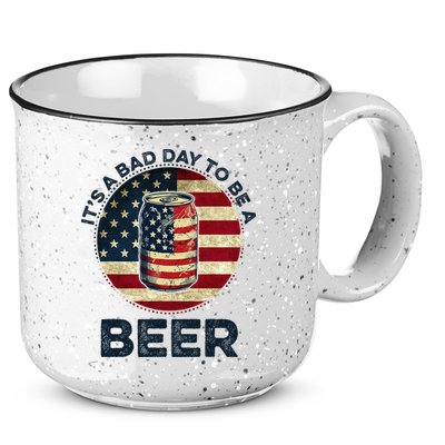 American Flag Beer Glass Its A B.A.D Day To Be A Beer 15oz Campfire Ceramic Mug