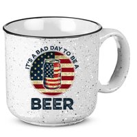 American Flag Beer Glass Its A B.A.D Day To Be A Beer 15oz Campfire Ceramic Mug