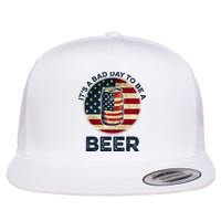 American Flag Beer Glass Its A B.A.D Day To Be A Beer Flat Bill Trucker Hat