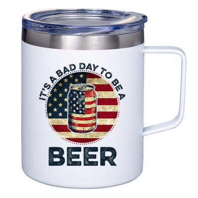 American Flag Beer Glass Its A B.A.D Day To Be A Beer 12oz Stainless Steel Coffee Mug