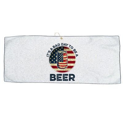 American Flag Beer Glass Its A B.A.D Day To Be A Beer Large Microfiber Waffle Golf Towel