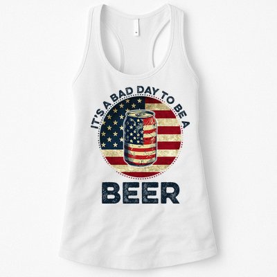 American Flag Beer Glass Its A B.A.D Day To Be A Beer Womens Tank Top