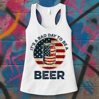 American Flag Beer Glass Its A B.A.D Day To Be A Beer Womens Tank Top