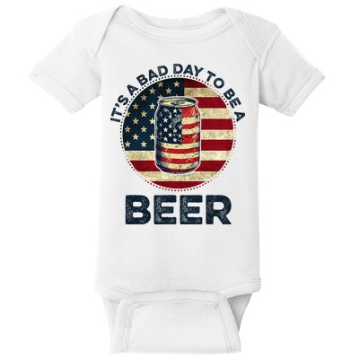 American Flag Beer Glass Its A B.A.D Day To Be A Beer Baby Bodysuit