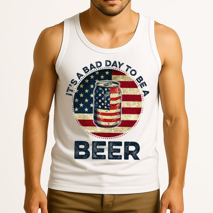 American Flag Beer Glass Its A B.A.D Day To Be A Beer Tank Top