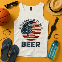 American Flag Beer Glass Its A B.A.D Day To Be A Beer Tank Top