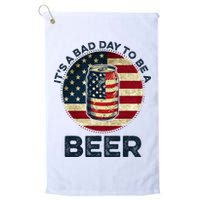 American Flag Beer Glass Its A B.A.D Day To Be A Beer Golf Towel