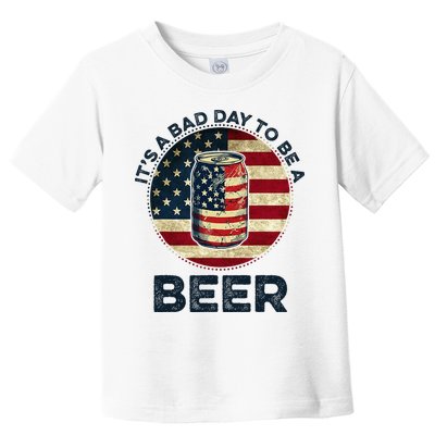 American Flag Beer Glass Its A B.A.D Day To Be A Beer Toddler T-Shirt