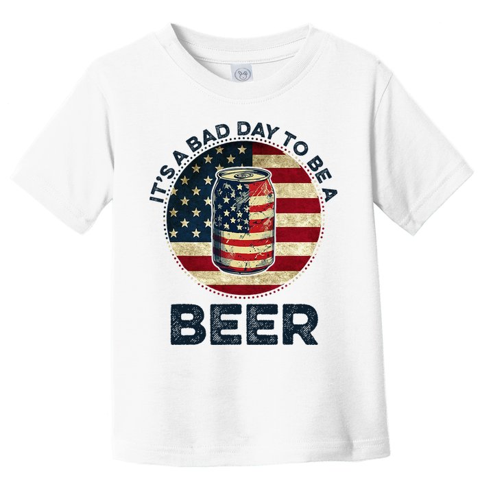 American Flag Beer Glass Its A B.A.D Day To Be A Beer Toddler T-Shirt