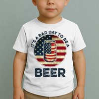 American Flag Beer Glass Its A B.A.D Day To Be A Beer Toddler T-Shirt