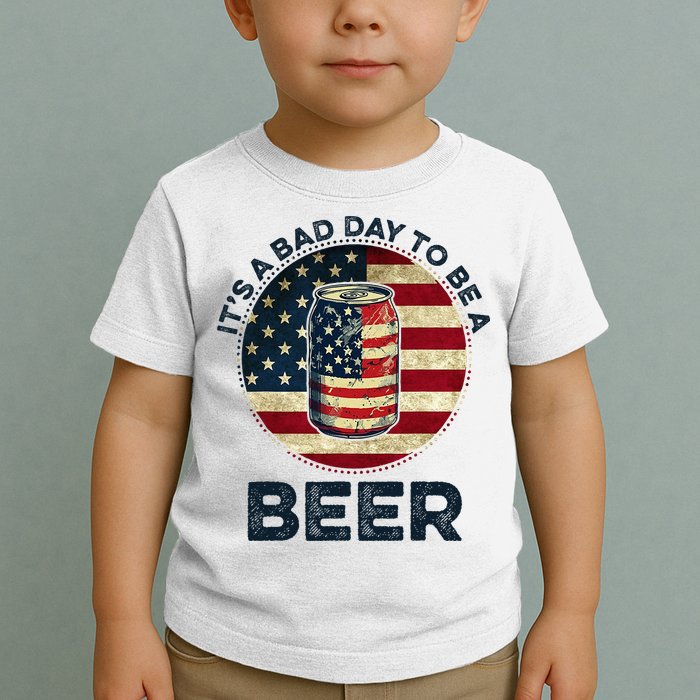 American Flag Beer Glass Its A B.A.D Day To Be A Beer Toddler T-Shirt