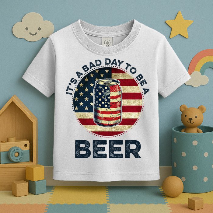 American Flag Beer Glass Its A B.A.D Day To Be A Beer Toddler T-Shirt
