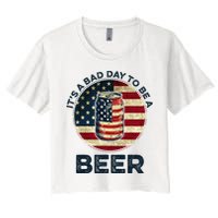 American Flag Beer Glass Its A B.A.D Day To Be A Beer Crop Top