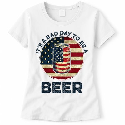 American Flag Beer Glass Its A B.A.D Day To Be A Beer Womens T-Shirt
