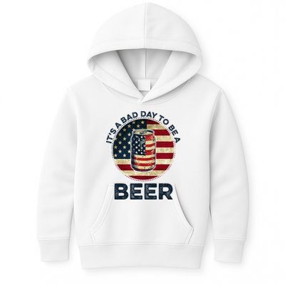 American Flag Beer Glass Its A B.A.D Day To Be A Beer Kids Hoodie