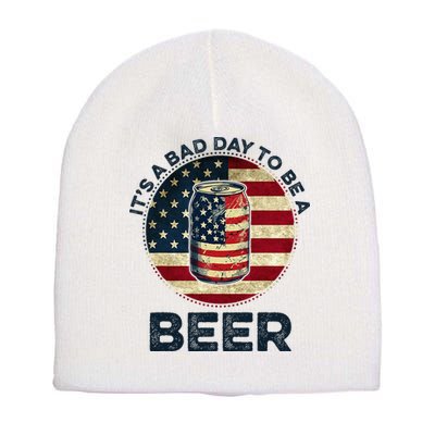 American Flag Beer Glass Its A B.A.D Day To Be A Beer Short Acrylic Beanie