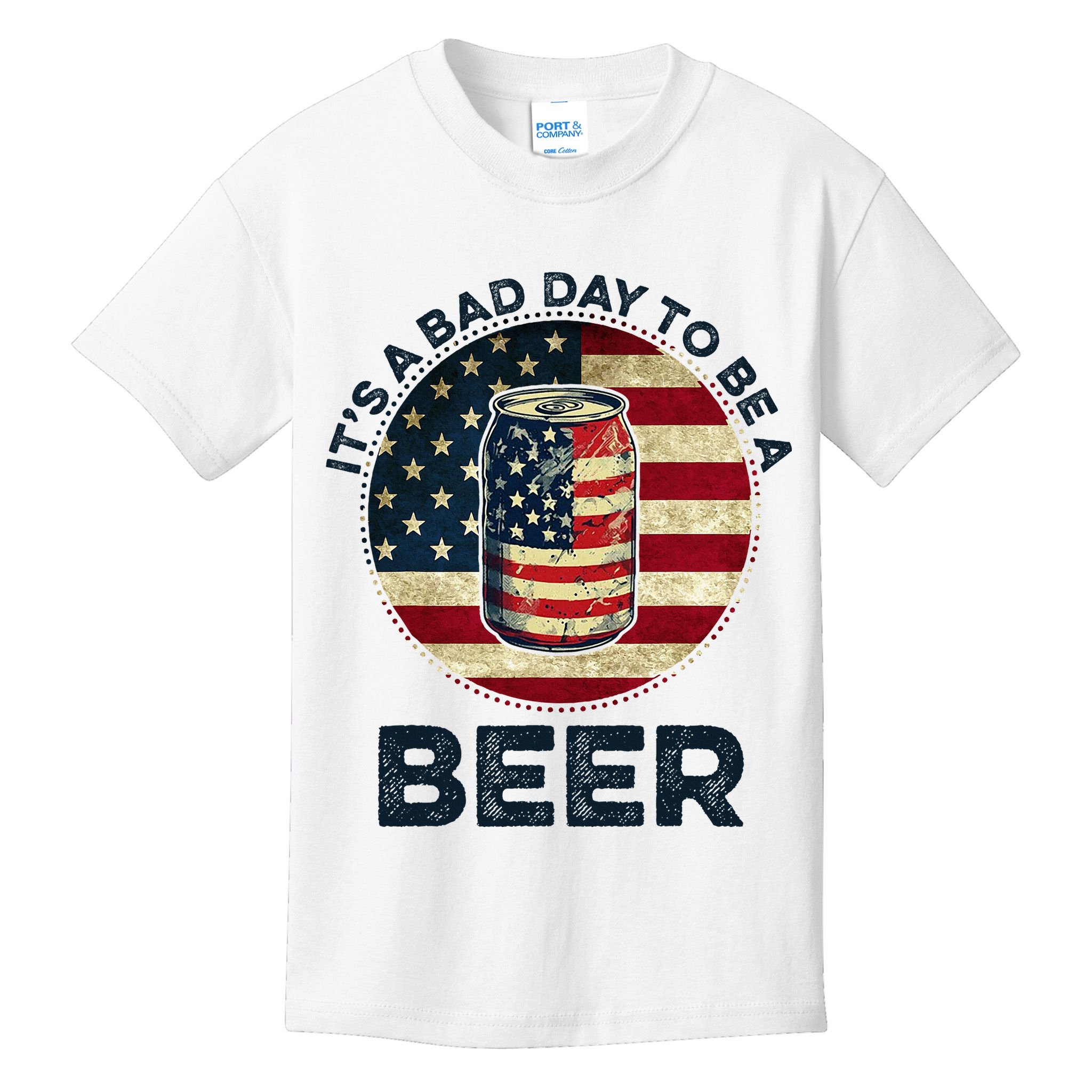 American Flag Beer Glass Its A B.A.D Day To Be A Beer Kids T-Shirt