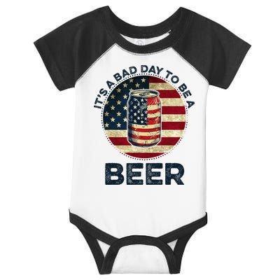 American Flag Beer Glass Its A B.A.D Day To Be A Beer Infant Baby Jersey Bodysuit
