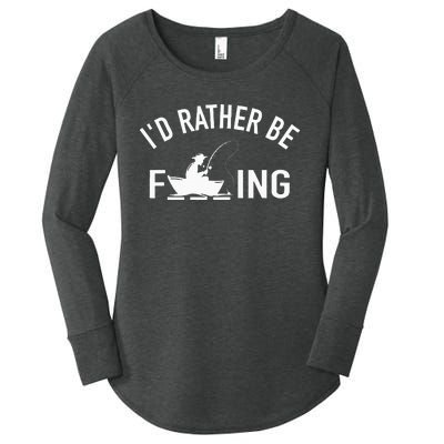 Angler Fishing Boat Fish Fisherman I'd Rather be Fishing Women's Perfect Tri Tunic Long Sleeve Shirt