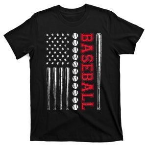 American Flag Baseball Team Gift T-Shirt