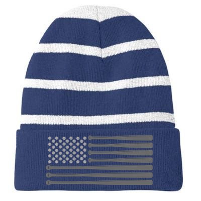 American Flag Baseball Baseball Hoodie Striped Beanie with Solid Band