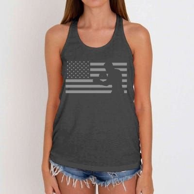 American Flag Boxer Boxing Women's Knotted Racerback Tank