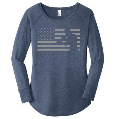 American Flag Boxer Boxing Women's Perfect Tri Tunic Long Sleeve Shirt