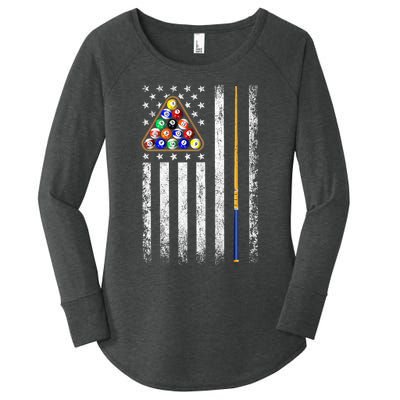 American Flag Billiards Vintage Pool Player Women's Perfect Tri Tunic Long Sleeve Shirt