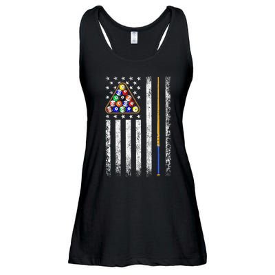 American Flag Billiards Vintage Pool Player Ladies Essential Flowy Tank