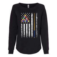 American Flag Billiards Vintage Pool Player Womens California Wash Sweatshirt