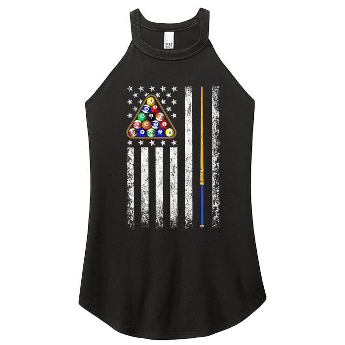 American Flag Billiards Vintage Pool Player Women's Perfect Tri Rocker Tank