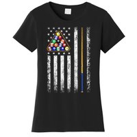 American Flag Billiards Vintage Pool Player Women's T-Shirt