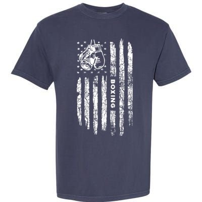 American Flag Boxing Distressed Boxer Vintage Boxing Garment-Dyed Heavyweight T-Shirt